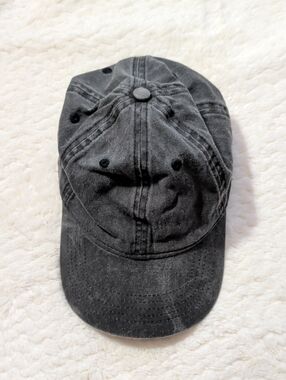 Washed Black Cotton Baseball Cap - Men Accessories